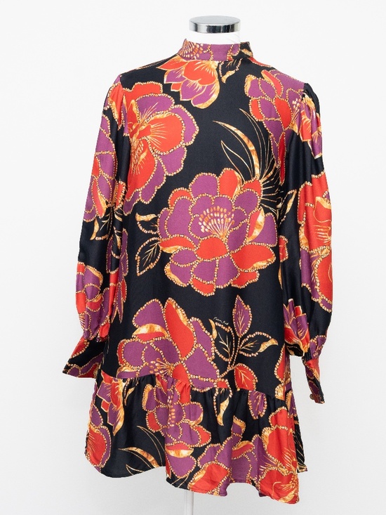 FARM Rio Dresses & Skirts - FARM Rio - Ruffled Floral-Print Crepe De Chine Mini Dress